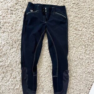 Piper By Smartpak Equestrian Riding Breeches size 28R navy and sky blue